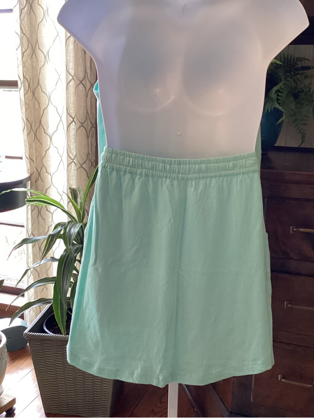 West Indies Wear Light Aqua Slub Knit Cotton Classic Skirt - NWT M - Picture 6 of 9